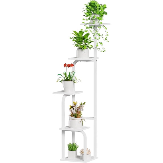 5 Tier  Stand Indoor,  Shelf for Multiple , Flower Pot Holder Shelf, Planter Display Rack for Patio Garden Balcony  Room  Decor, White