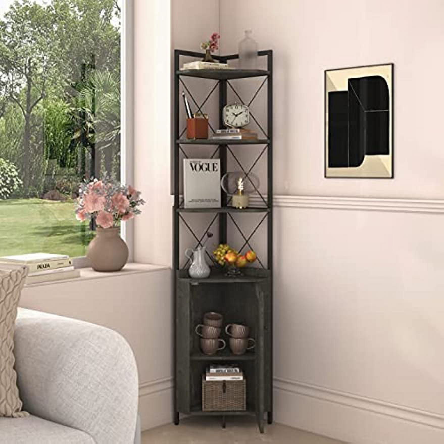 5Tier Standing Corner Shelf,70.5" Tall Ladder Corner Storage