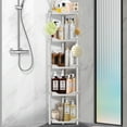 thumbnail image 1 of 5 Tier Standing Shower Caddy for Bathroom Organizer: Rustproof Corner Shower Shelves Storage with Large Capacity - Shower Organizer Rack for Bathroom Essentials, White, 1 of 8