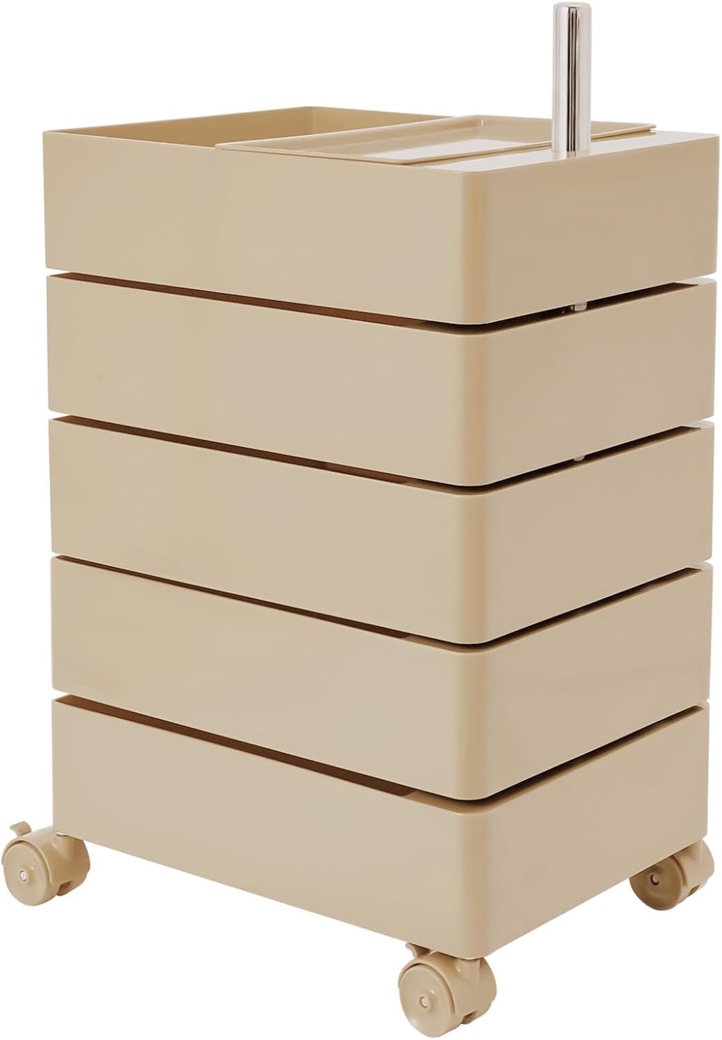 5-Tier Storage Cabinet, Modern Storage Cart with 360° Rotating Drawers ...