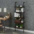 thumbnail image 1 of 5-Tier Storage Display Rack,Bookcase, Wall-mounted Wood Shelves Bookshelf with Metal Frame, Open Storage Rack Shelving Organization Retro Wall Decor Furniture for Home and Office, 1 of 6