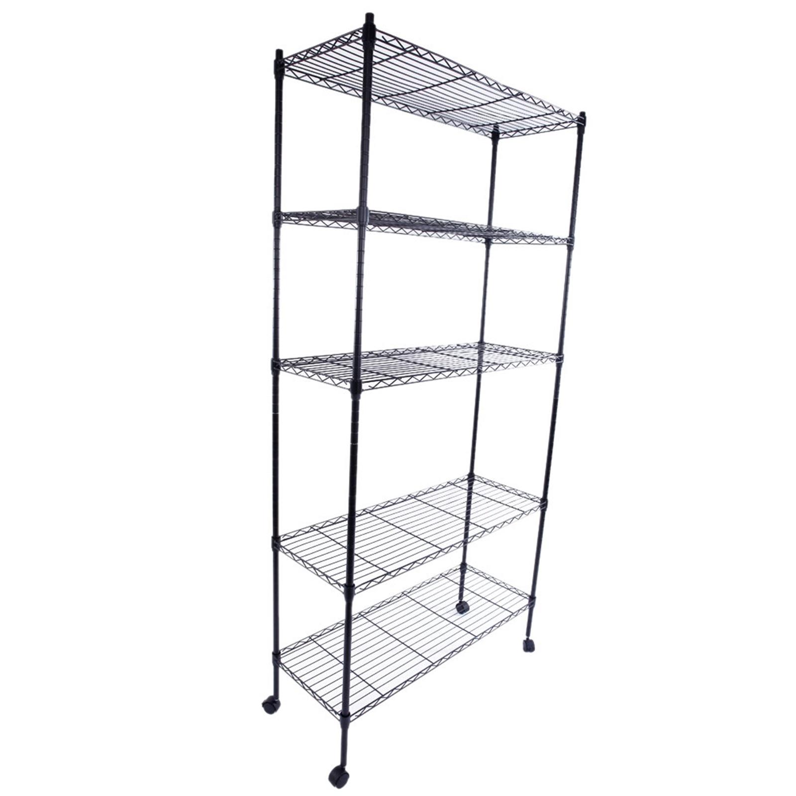 5 Tier Storage Rack Wire Shelving Shelf Storage Unit Metal Shelves