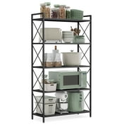 5-Tier Storage Shelf, 31.5 inch Shelving Unit, 200-lb Per Shelf Weight Capacity, Black