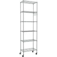 5Tier Storage Shelf Wire Shelving Unit on Wheels Heavy Duty Metal