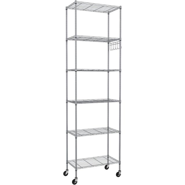 5Tier Storage Shelf Wire Shelving Unit on Wheels Heavy Duty Metal