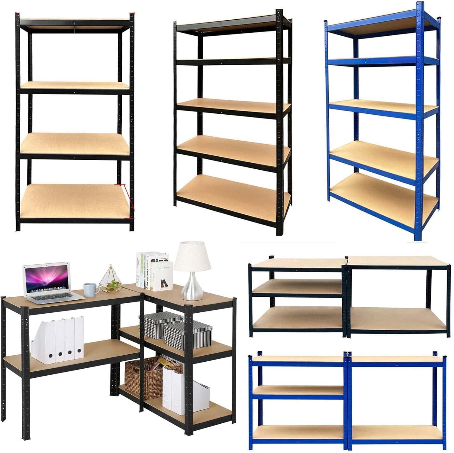 5 Tier Storage Shelve, Adjustable Heavy Duty Metal Shelving Units ...