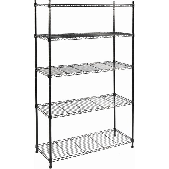 5-Tier Storage Shelves, Adjustable Metal Wire Shelving Unit with ...