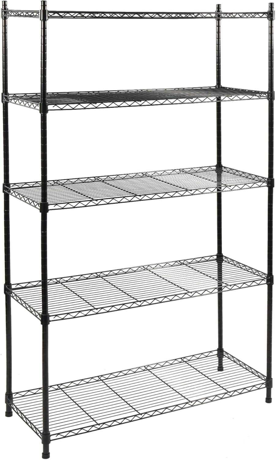 5-Tier Storage Shelves, Adjustable Metal Wire Shelving Unit with ...