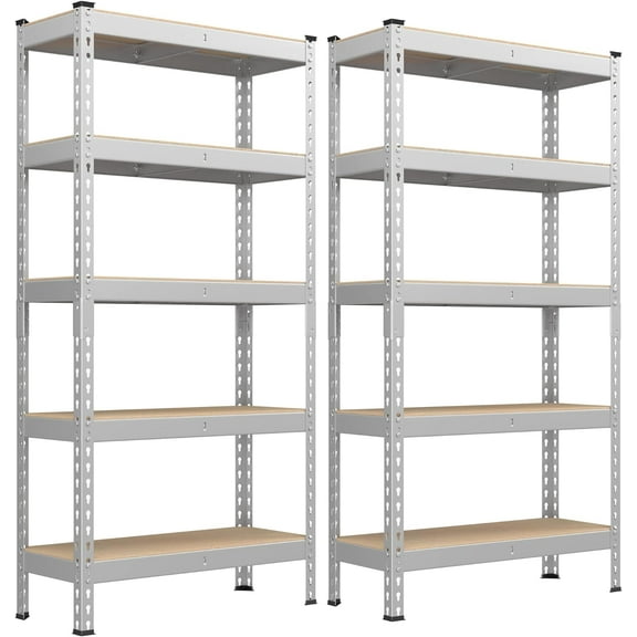 5-Tier Storage Shelves, Load 2310 lb, Set of 2 Garage Storage, Boltless Assembly, Adjustable Shelving Unit, 17.7 x 35.4 x 70.9 Inches, for Study Shed Basement