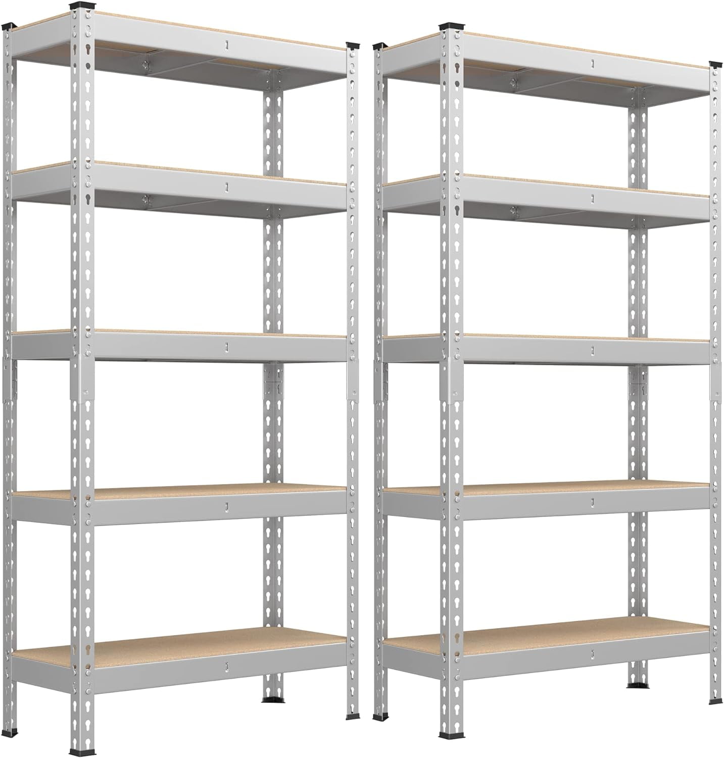 5Tier Storage Shelves, Set of 2 Garage Storage, Boltless Assembly