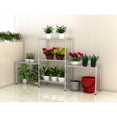 5 Tier Storage Shelves Wire Storage Shelves, Metal Shelves for Garage Metal Storage Shelving, Pantry Shelves Kitchen Rack Shelving Units and Storage, 21.25" x 11.42" x 59.06", Silver, S10146