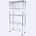 thumbnail image 1 of 5 Tier Storage Shelves Wire Storage Shelves with Wheels, Plated Iron Shelves Plated Iron Storage Shelving, Pantry Storage Shelves Kitchen Rack Shelving Units, 35.43'' x 13.78'' x 65'', Chrome, S7920, 1 of 8