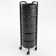 Veg Storage Rack 5-Tier Thickened Carbon Steel Rotating Kitchen Storage Cart with Wheels ...