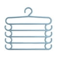 thumbnail image 1 of 5-Tier Trouser Rack - Multi-Layer Hanging Pants Hanger with Clips, Multifunctional Closet Organizer for Pants Jeans Slacks （ Blue ）, 1 of 6