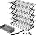 thumbnail image 1 of 5 Tier Upgraded Collapsible Cooling Rack with Adjustable 3 Setting Design, Stackable Baking Rack with Clean Brush, Roasting Cooking Drying Wire Cooling Rack for Cookies Baking ＆ Grilling, 1 of 7