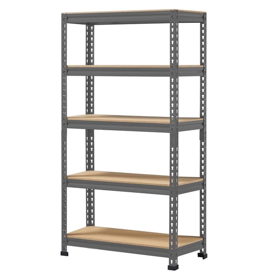 5-Tier Utility Shelves,Metal Storage Shelves Unit Adjustable Shelving Boltless Assembly for Garage Warehouse Shed Basement,Dark Gray,27.5x12x60Inch