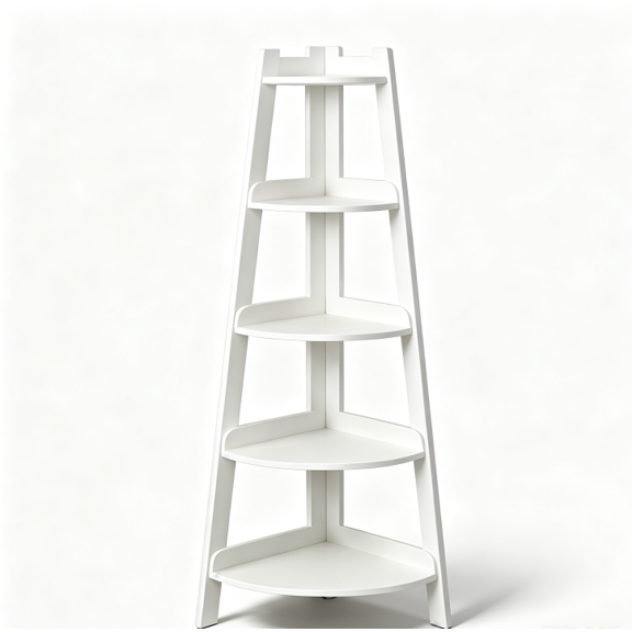5-Tier Vertical Ladder Corner Storage Shelf, Freestanding Corner Display Rack