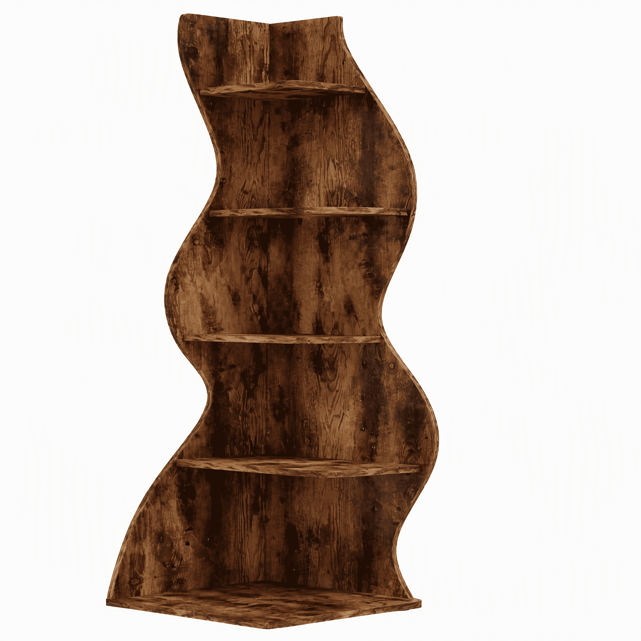 5-Tier Vintage Shelving Unit Brown with Sea Grass Design, Adjustable Shelves, High-Quality Board, for Home/Office Organization