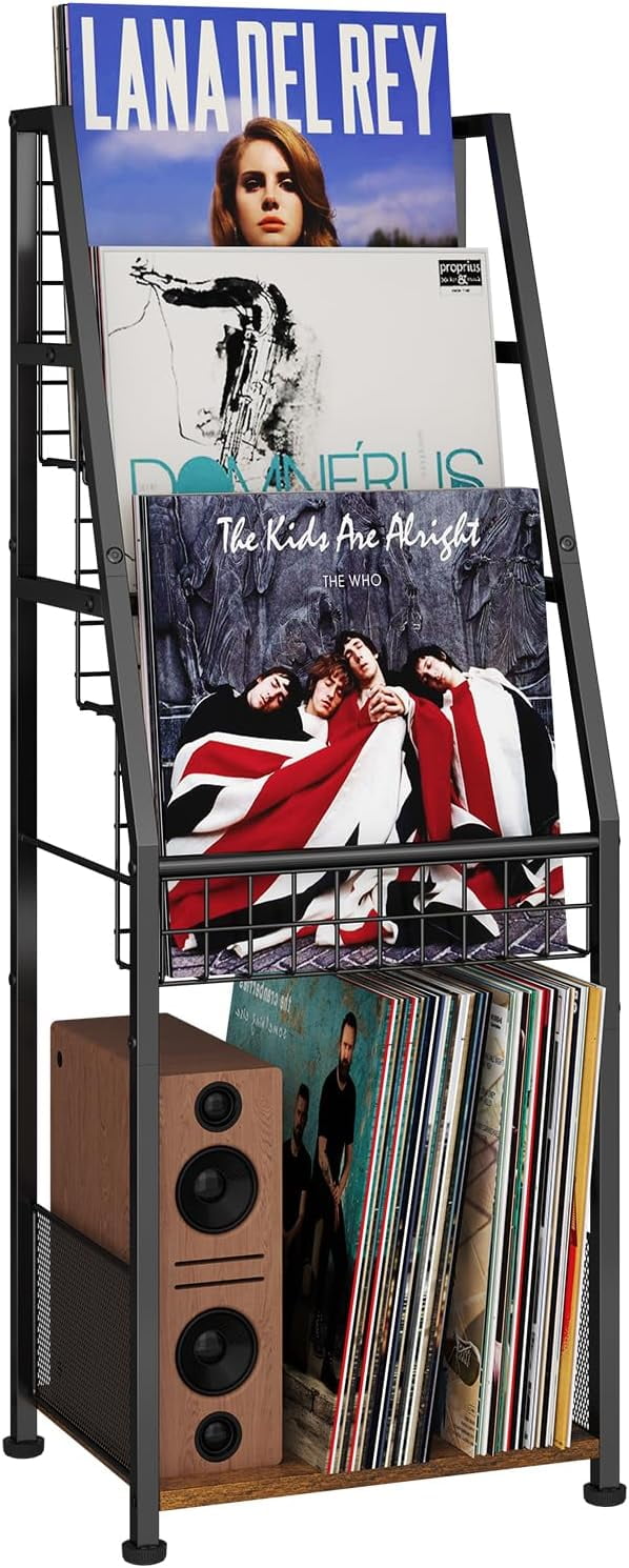5-Tier Vinyl Record Storage Stand Holder with Record Display Shelf ...