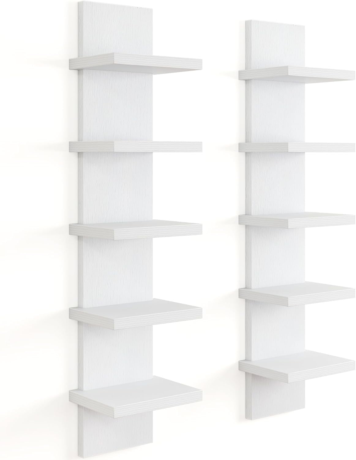 5 Tier Wall Shelf Unit, Decorative Wall Mount Vertical Shelving