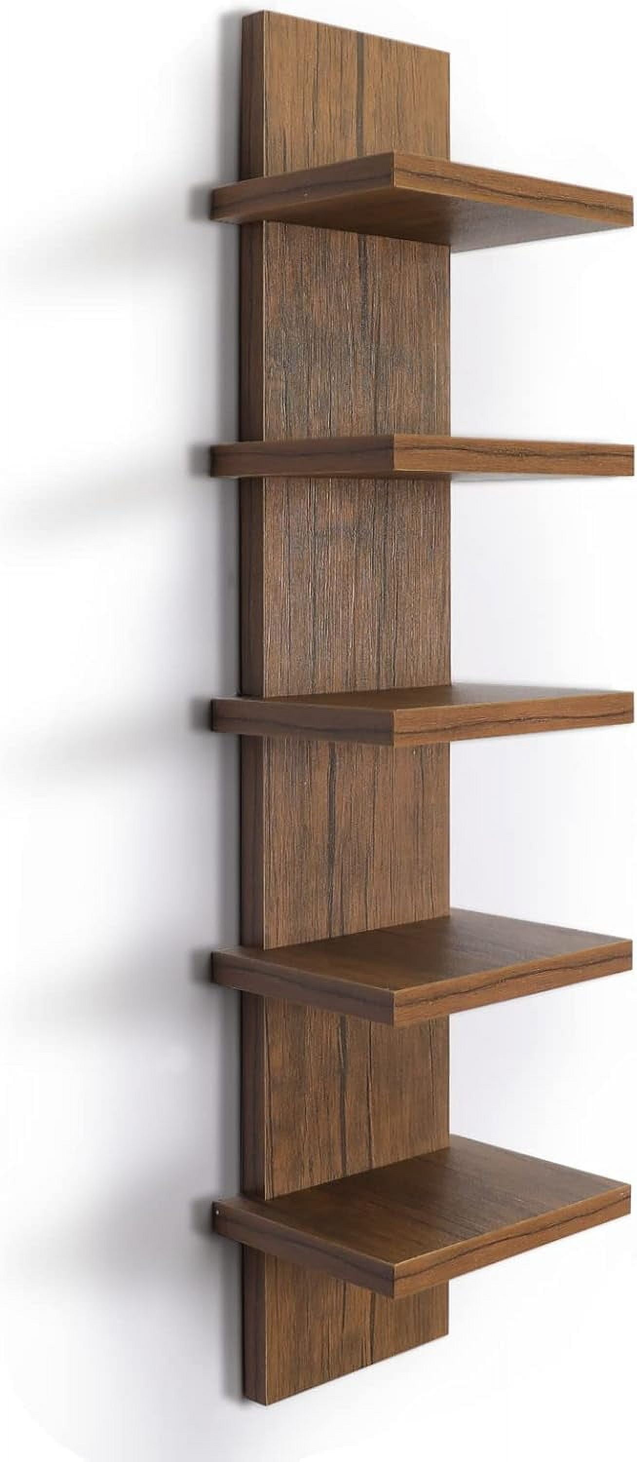 5 Tier Wall Shelf Unit, Decorative Wall Mount Vertical Shelving,Modern ...