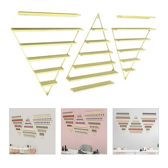 5 Tier Wall-mounted Nail Polish Display Rack Iron Triangular Essential ...