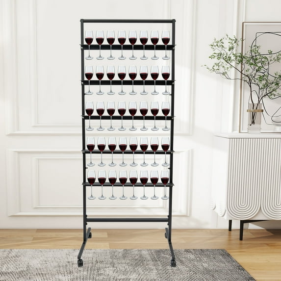 5-Tier Wine Glass Rack Champagne Flutes Holder Display Stand with ...