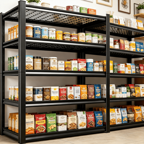 5-Tier Wire Kitchen Storage Rack,72''H × 36''W × 16''D Metal Shelving Unit,Plant Stand for Kitchen,Pantry Storage,Living Room,Laundry Rooms,Basements,Warehouse,Black