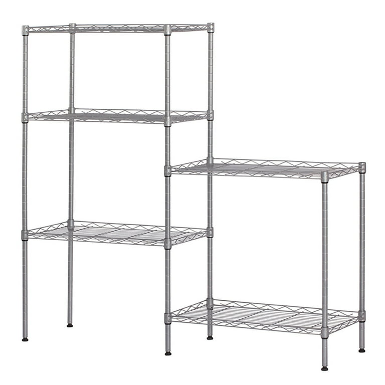 5-Wire Shelving store Metal Storage Rack Adjustable Shelves, Standing Storage Stand