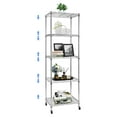 5 Tier Wire Shelving Unit, Adjustable Metal Storage Rack, Mobile Wire