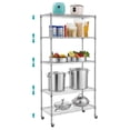 thumbnail image 1 of 5 Tier Wire Shelving Unit, Adjustable Metal Storage Rack, Mobile Wire Shelves for Kitchen, Laundry, Bathroom, Pantry, Closet Organization (17.7"D x 35.5"W x 71"H, Chrome), 1 of 8