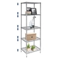 thumbnail image 1 of 5 Tier Wire Shelving Unit, Height Adjustable Wire Shelves with 250 LBS Capacity Per Shelf, Metal Storage Rack Organizer for Laundry, Kitchen, Bathroom, Pantry, Closet (18"D x 21.5"W x 71"H, Chrome), 1 of 9