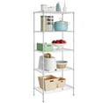 thumbnail image 1 of 5-Tier Wire Shelving Unit Metal Shelf Adjustable Storage Shelves Shelving Unit Without Wheels for Restaurant Garage Pantry Kitchen Garage, Chrome, 1 of 7