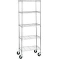 5Tier Adjustable Steel Shelving, Narrow Kitchen Organizer, Heavy Duty for Pantry, Closet