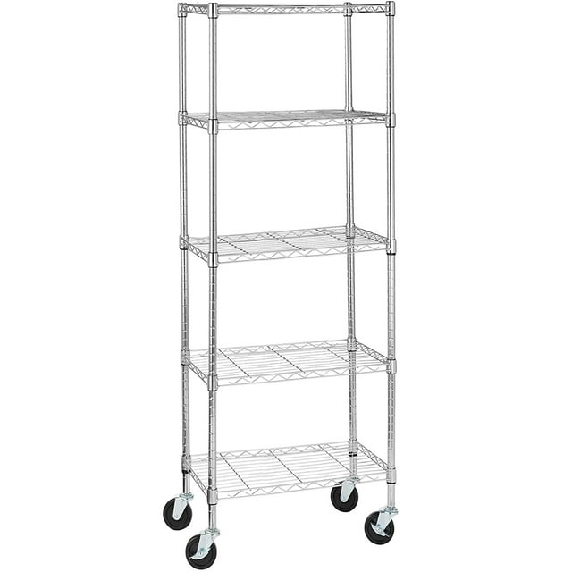 Adjustable 5Tier Steel Wire Shelving Unit for Kitchen, Garage, Laundry Storage Organizer Rack