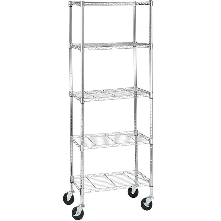 Devo 5-Tier Shelf Shelves for Storage, Wire Shelving Storage Racks, Heavy  Duty Shelving, Adjustable Metal Shelf for Garage, Pantry, Kitchen, Side