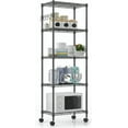 5 Tier Wire Shelving Unit with Wheels,Heavy Duty Garage Storage Shelves