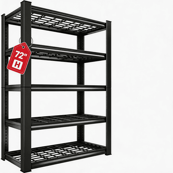 5-Tier Wire Storage Shelves Adjustable,72''H × 36''W × 16''D Garage Metal Shelving Unit,Double-Layer Column with Reinforced Ribs,3000 lbs for Kitchen,Pantry,Living Room,Laundry Room,Basement