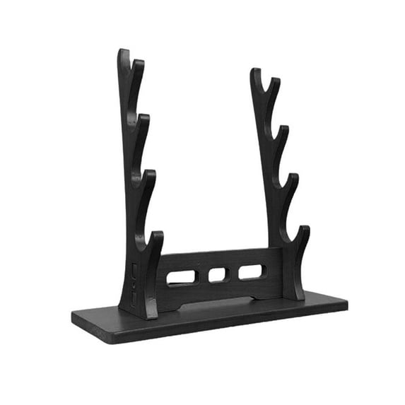 5 Tier Wood Flute Stand, Wooden Flute Rack, Swo-rd Wall Mount, Flute Sword Display Stand Wooden Desktop Holder, Collection Display Rack, for Table Display Collection B1Z6