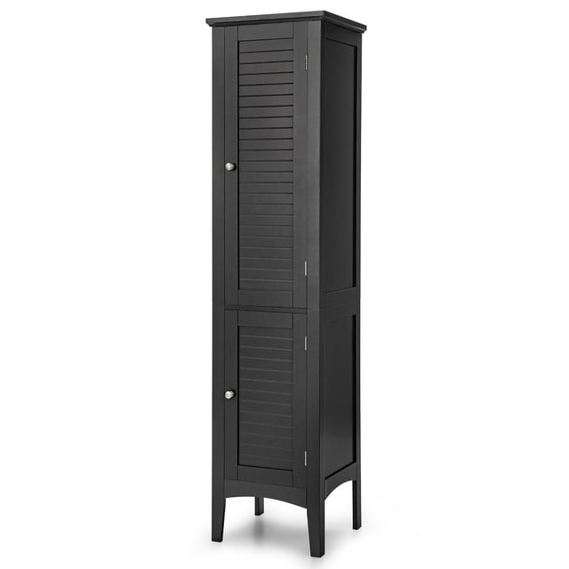5 Tier Wooden Freestanding Tower Tall Bathroom Storage