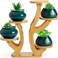 thumbnail image 1 of 5 Tiered Plant Stand Bamboo Mini, 1 of 5