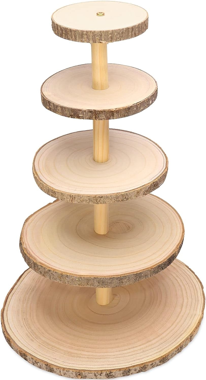 5 Tiered Wood Cupcake Stand, Rustic Wood Cake Stand, Wood Dessert ...