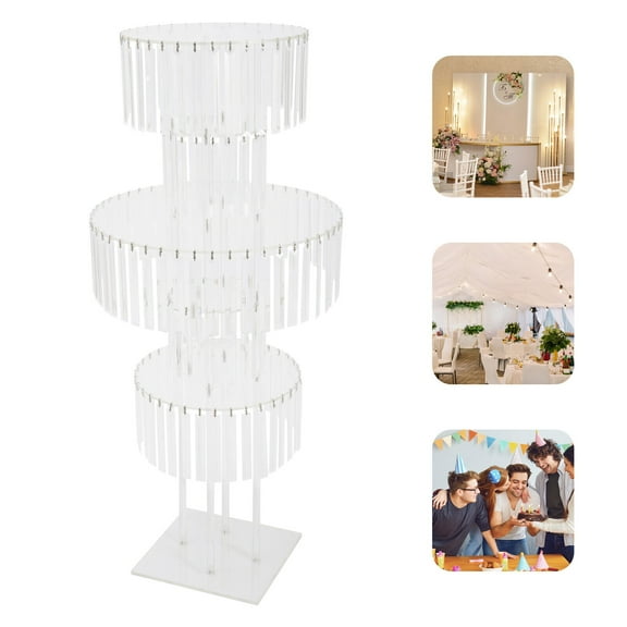 5 Tiers Acrylic Clear Flower Stand 43.3in Height Crystal Flower Stand for Weddings, Birthday Parties