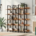 thumbnail image 1 of 5-Tiers Bookcase with Black Metal Frame, Open Bookshelf,Vintage Industrial Style Etagere Bookshelves, Display Shelves,Plant Potted Shelves for Home Office Decor, Black and Brown, 1 of 7