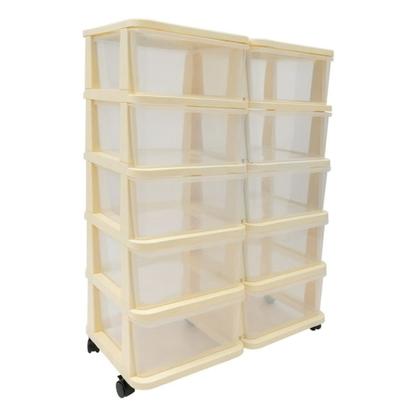 5 Tiers Collapsible Storage Cabinet Box Organizers & Storage Containers W/ Wheel
