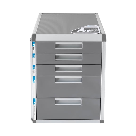 Shangmakel 5 Tiers Desktop File Cabinet with Lock, Metal Office Filing Storage Box with 5 Drawers Tabletop Document Organizer for Letter Size Paper Home Office Supplies