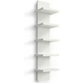 thumbnail image 1 of 5 Tiers Floating Wall Shelf, Small Vertical White Floating Shelf for Narrow Spaces, Modern Wall-Mounted Decorative Shelves for Bedroom Living Room, Lightweight Wood-Plastic, 1 of 7