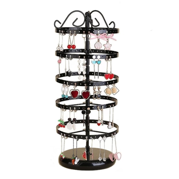 Giaone 5 Tier Rotating Earring Holder 220 Holes Earring Storage Display Tower Rack
