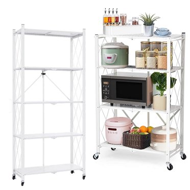 FCH 6-Tier Wire Shelving Unit With Wheels – 65H Garage Organizer, Black, Indoor/Outdoor