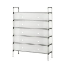 5 Tiers Multifunctional Shoe Rack Organizer, Shoe Storage for Closet Entryway with Dust Cover Holder, Space Saving Small Shoe Shelf
